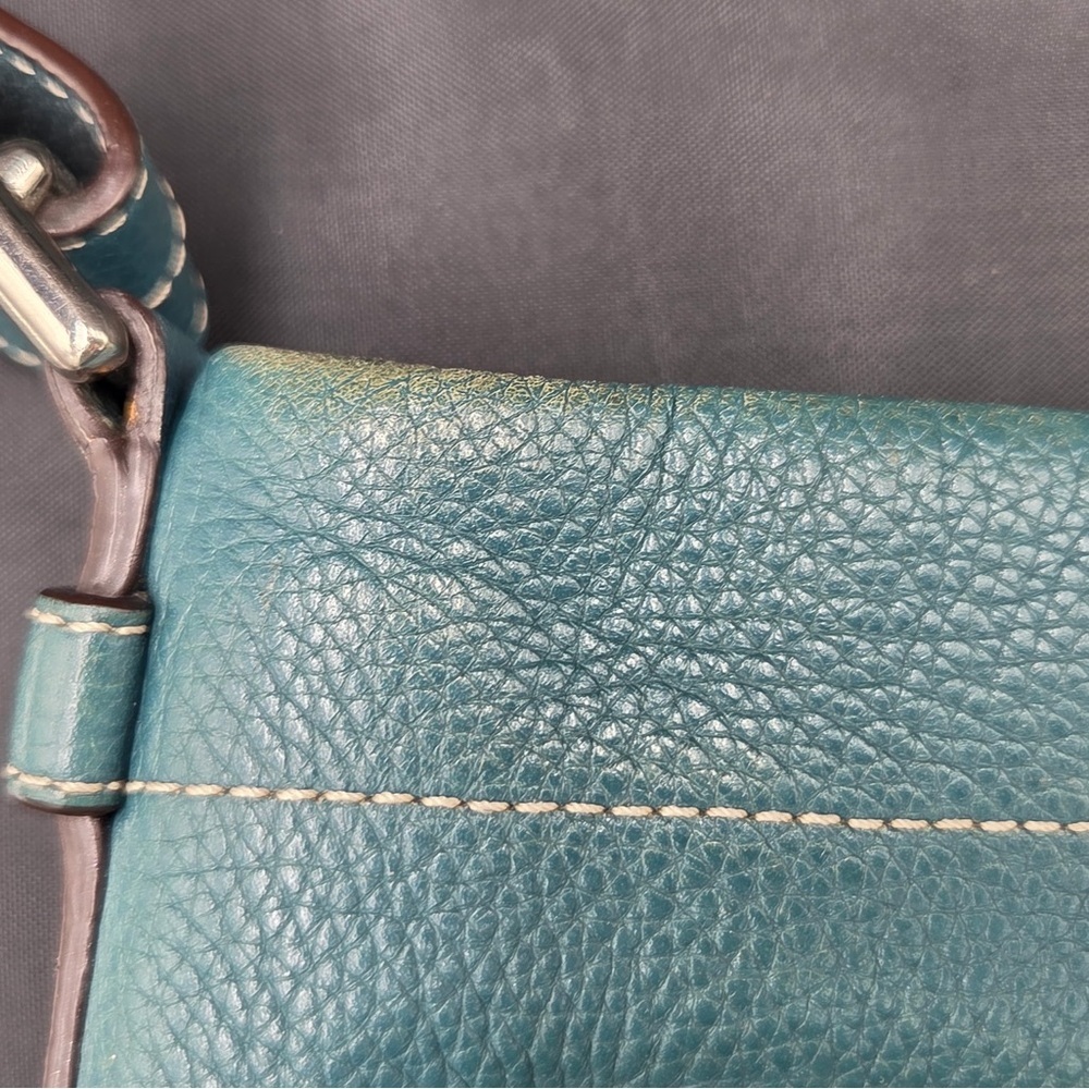 COACH Teal Leather Shoulder Bag - Picture 10 of 15